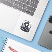 Chibi-Sensenmann Halloween - Whimsical Dark Fan Aufkleber (Laptop mit iPhone)