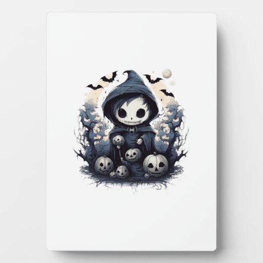 Chibi-Sensenmann Halloween - Whimsical Dark Fan Fotoplatte (Vorderseite)