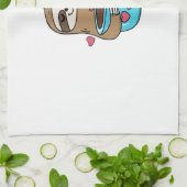 Chibi Sloth Coffee Lover � Cute Kawaii Sloth Huggi Geschirrtuch (Gefaltet)