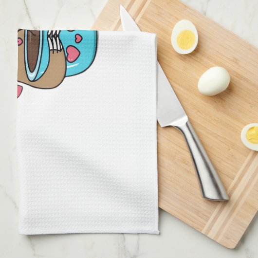 Chibi Sloth Coffee Lover � Cute Kawaii Sloth Huggi Geschirrtuch (Viertel Falte)