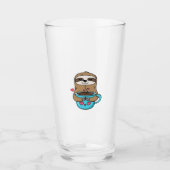 Chibi Sloth Coffee Lover � Cute Kawaii Sloth Huggi Glas (Vorderseite)