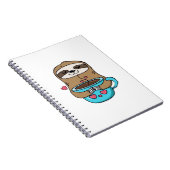 Chibi Sloth Coffee Lover � Cute Kawaii Sloth Huggi Notizblock (Rechte Seite)