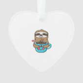 Chibi Sloth Coffee Lover � Cute Kawaii Sloth Huggi Ornament (Vorderseite)