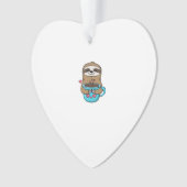 Chibi Sloth Coffee Lover � Cute Kawaii Sloth Huggi Ornament (Vorderseite)