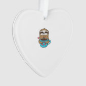 Chibi Sloth Coffee Lover � Cute Kawaii Sloth Huggi Ornament (Vorderseite)