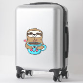Chibi Sloth Coffee Lover - Niedlich Kawaii Sloth H Aufkleber (Koffer)
