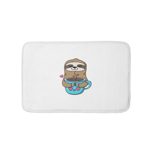 Chibi Sloth Coffee Lover - Niedlich Kawaii Sloth H Badematte (Vorderseite)