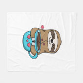 Chibi Sloth Coffee Lover - Niedlich Kawaii Sloth H Fleecedecke (Vorderseite (Horizontal))