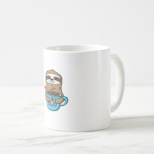 Chibi Sloth Coffee Lover - Niedlich Kawaii Sloth H Kaffeetasse (VorderseiteRechts)