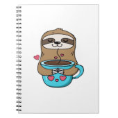Chibi Sloth Coffee Lover - Niedlich Kawaii Sloth H Notizblock (Vorderseite)