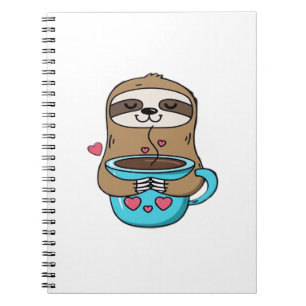 Chibi Sloth Coffee Lover - Niedlich Kawaii Sloth H Notizblock