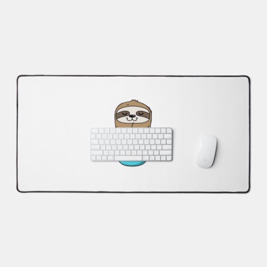 Chibi Sloth Coffee Lover - Niedlich Kawaii Sloth H Schreibtischunterlage (Tastatur & Maus)