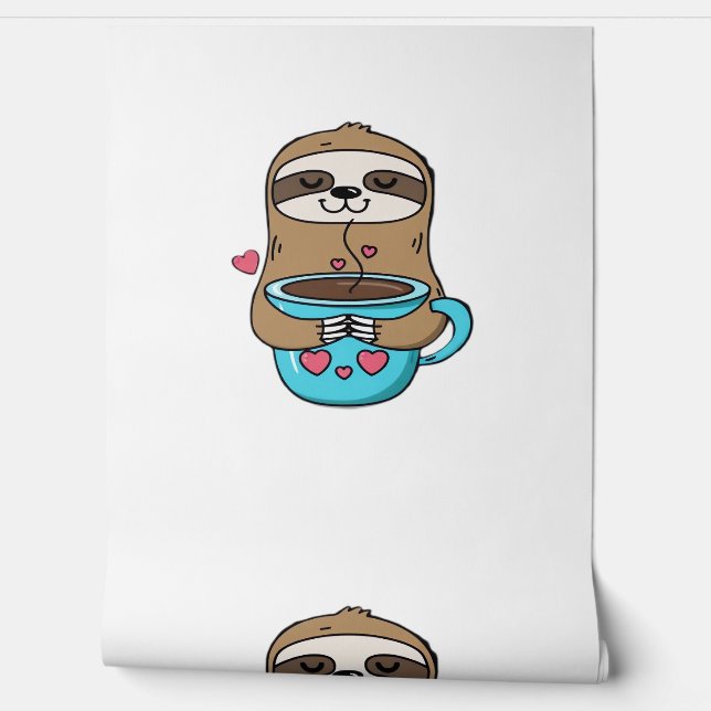 Chibi Sloth Coffee Lover - Niedlich Kawaii Sloth H Tapete (Abrollen)