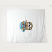 Chibi Sloth Coffee Lover - Niedlich Kawaii Sloth H Wandteppich (Vorderseite (Horizontal))