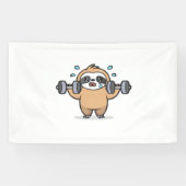 Chibi Sloth Gym Versag - Niedliches Kawaii Funny W Banner (Horizontal)