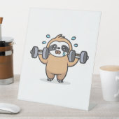 Chibi Sloth Gym Versag - Niedliches Kawaii Funny W Sockelschild (In Situ)