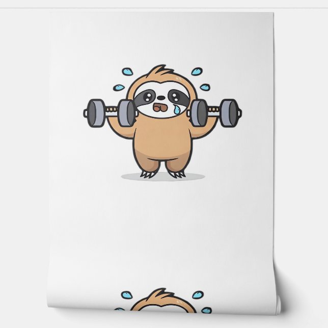 Chibi Sloth Gym Versag - Niedliches Kawaii Funny W Tapete (Abrollen)