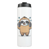 Chibi Sloth Gym Versag - Niedliches Kawaii Funny W Thermosbecher (Vorderseite)