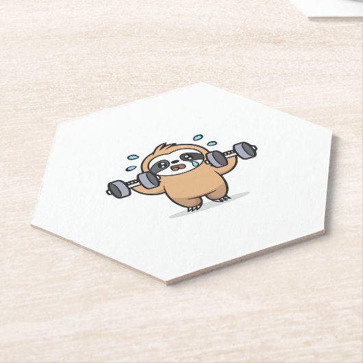 Chibi Sloth Gym Versag - Niedliches Kawaii Funny W Untersetzer (angewinkelt)