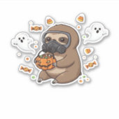 Chibi Sloth Hazmat Halloween Oversifizierter T - S Aufkleber (Vorderseite)