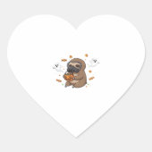 Chibi Sloth Hazmat Halloween Oversifizierter T - S Herz-Aufkleber (Vorderseite)