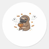Chibi Sloth Hazmat Halloween Oversifizierter T - S Runder Aufkleber (Vorderseite)