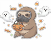 Chibi Sloth Hazmat Halloween Oversized T-Shirt Aufkleber (Vorderseite)