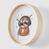 Chibi Sloth with Headphones � Cute Kawaii Relaxing Uhr (Winkel)