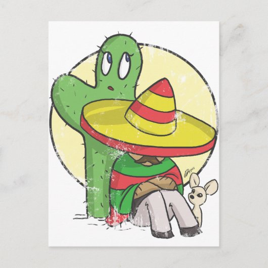 chibi sombrero bekümmert postkarte (Vorderseite)