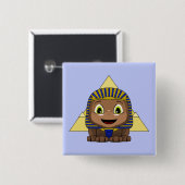 Chibi Sphinx mit Pyramiden Button (Vorne & Hinten)