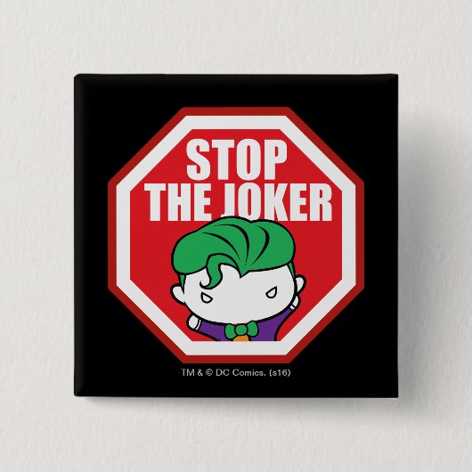 Chibi "Stopp the Joker" Unterschreiben Button (Vorderseite)