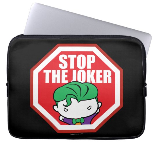 Chibi "Stopp the Joker" Unterschrift Laptopschutzhülle (Vorderseite)