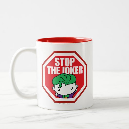 Chibi "Stopp the Joker" Unterschrift Zweifarbige Tasse (Links)