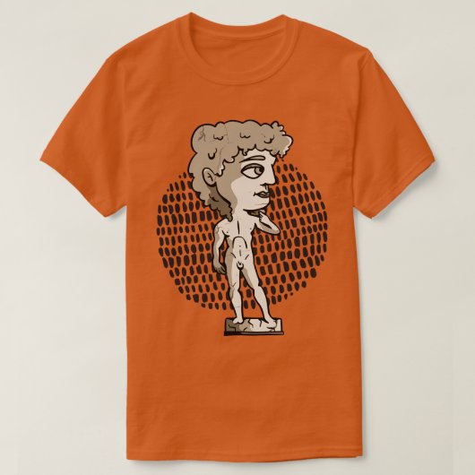 Chibi Style David Sculpture Statue Kawaii Art T-Shirt (Design vorne)