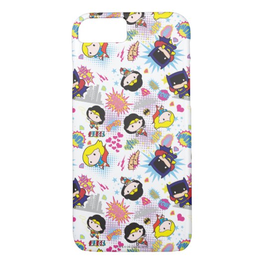 Chibi Super Heroine Pattern Case-Mate iPhone Hülle (Rückseite)