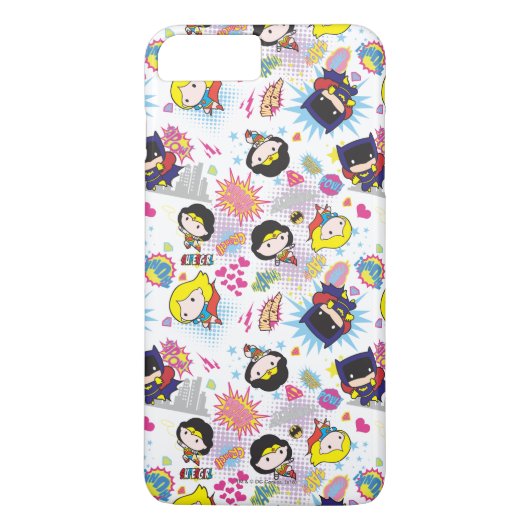 Chibi Super Heroine Pattern Case-Mate iPhone Hülle (Rückseite)