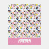 Chibi Super Heroine Pattern Fleecedecke (Vorderseite)