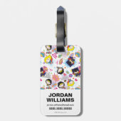 Chibi Super Heroine Pattern Gepäckanhänger (Rückseite vertikal)