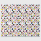 Chibi Super Heroine Pattern Geschenkpapier (Flach)