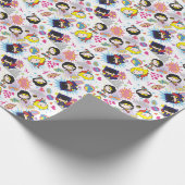 Chibi Super Heroine Pattern Geschenkpapier (Ecke)
