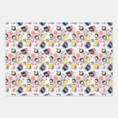 Chibi Super Heroine Pattern Geschenkpapier Set (Vorderseite 3)