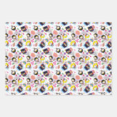 Chibi Super Heroine Pattern Geschenkpapier Set (Vorderseite 2)