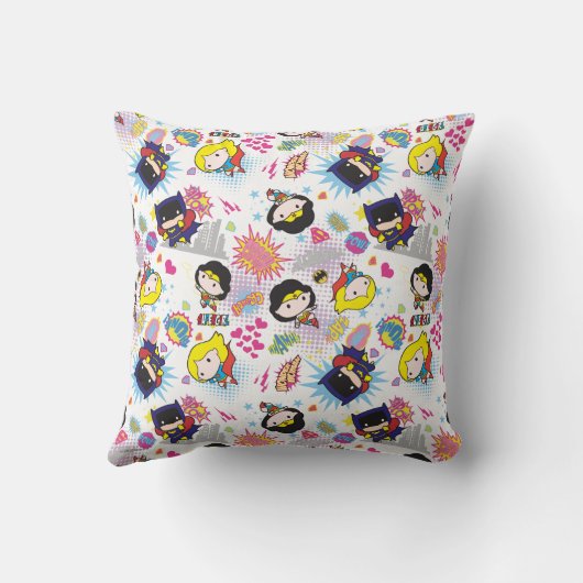 Chibi Super Heroine Pattern Kissen (Rückseite)