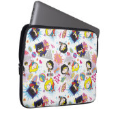 Chibi Super Heroine Pattern Laptopschutzhülle (Vorne Rechts)