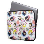 Chibi Super Heroine Pattern Laptopschutzhülle (Vorderseite Links)