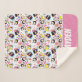 Chibi Super Heroine Pattern Sherpadecke (Vorderseite (Horizontal))