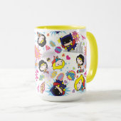 Chibi Super Heroine Pattern Tasse (VorderseiteRechts)