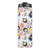 Chibi Super Heroine Pattern Thermosbecher (Vorderseite)