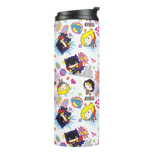 Chibi Super Heroine Pattern Thermosbecher (Nach links gedreht)