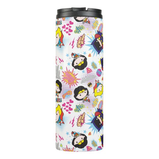 Chibi Super Heroine Pattern Thermosbecher (Rückseite)